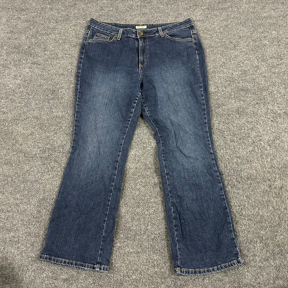 St. John's Bay Jeans Womens Size 16P Blue Bootcut Stretch Denim Dark Wash Casual